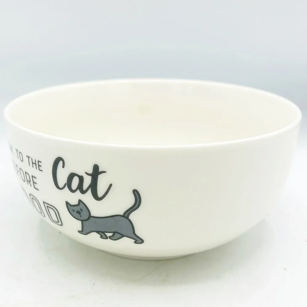 Eaton‎ Fine Dining Only Speak To The Cat Before Food Cereal Bowl